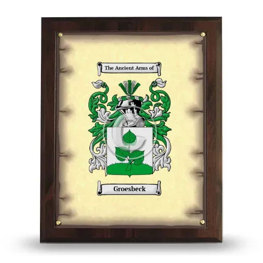 Groesbeck Coat of Arms Plaque