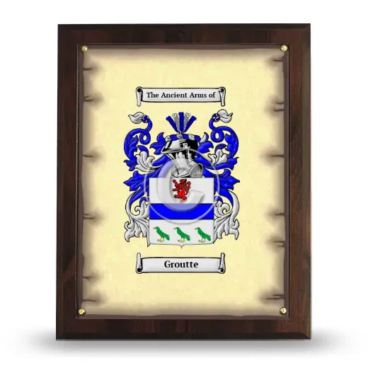 Groutte Coat of Arms Plaque