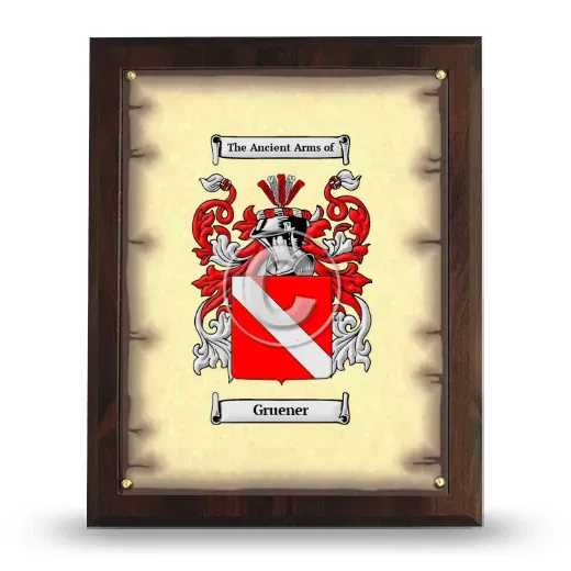 Gruener Coat of Arms Plaque