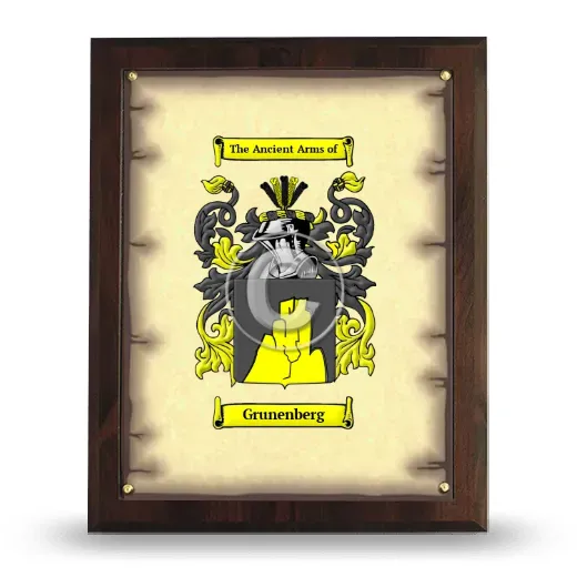 Grunenberg Coat of Arms Plaque