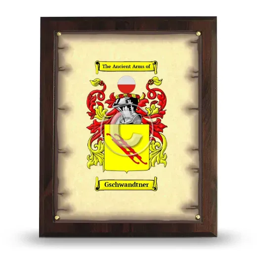 Gschwandtner Coat of Arms Plaque