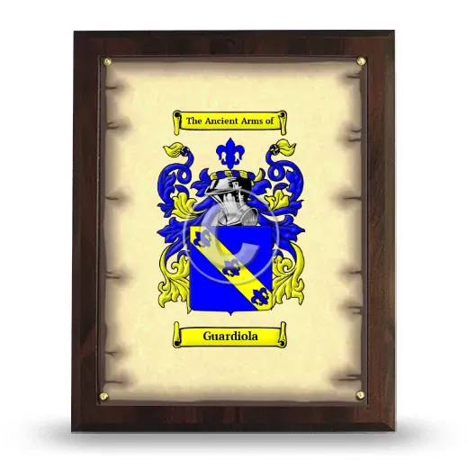 Guardiola Coat of Arms Plaque