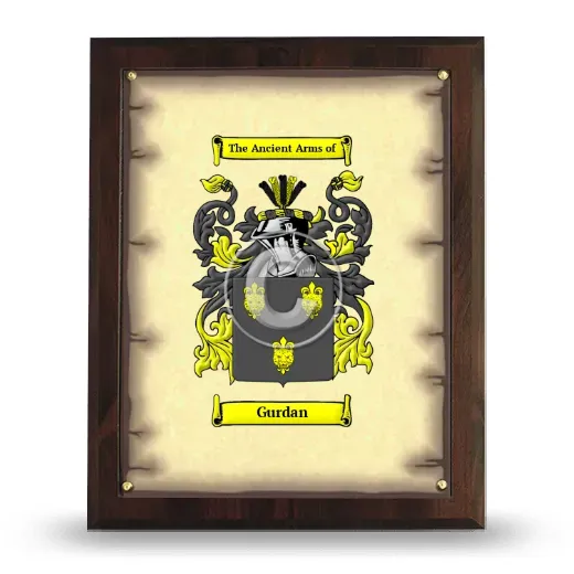 Gurdan Coat of Arms Plaque