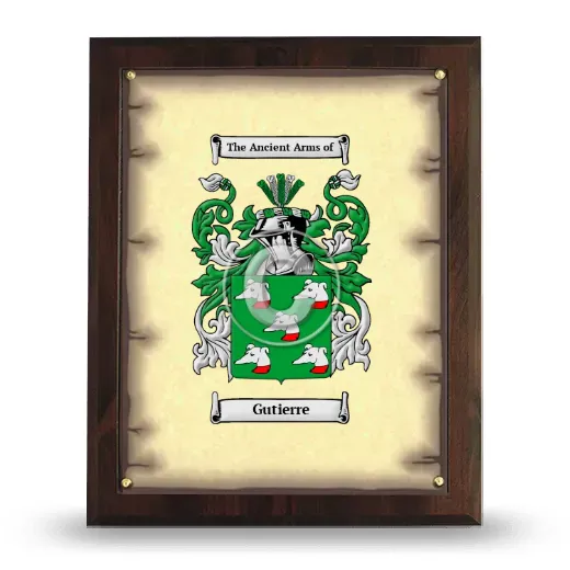 Gutierre Coat of Arms Plaque