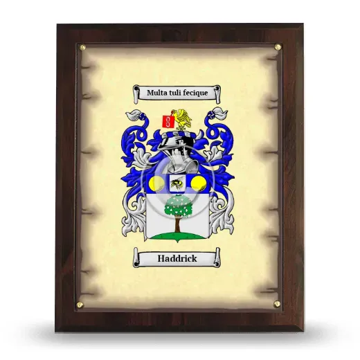 Haddrick Coat of Arms Plaque