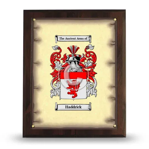 Haddrick Coat of Arms Plaque
