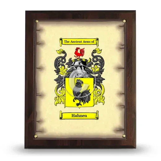 Hahnen Coat of Arms Plaque