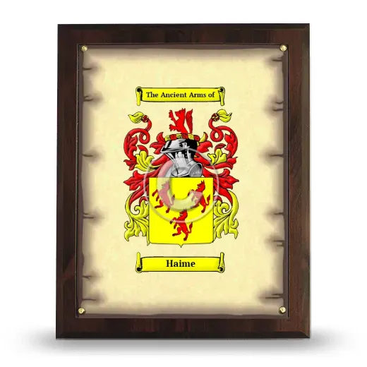 Haime Coat of Arms Plaque