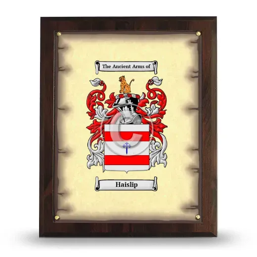 Haislip Coat of Arms Plaque