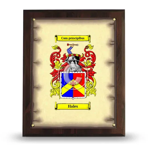 Hales Coat of Arms Plaque