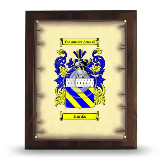 Hanks Coat of Arms Plaque