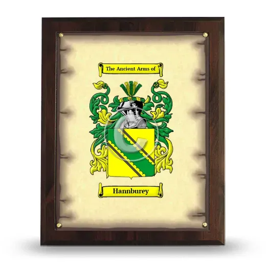 Hannburey Coat of Arms Plaque