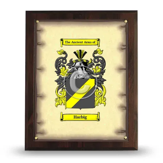 Harbig Coat of Arms Plaque