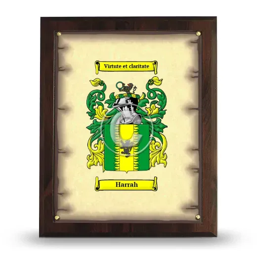 Harrah Coat of Arms Plaque