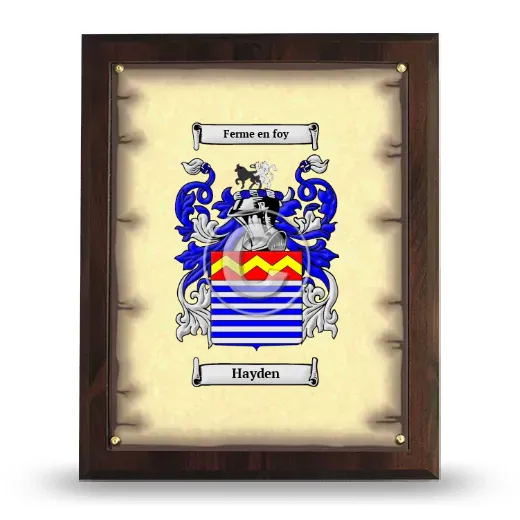 Hayden Coat of Arms Plaque