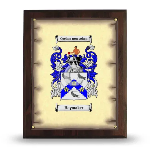 Haymaker Coat of Arms Plaque