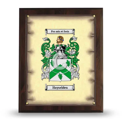 Hayselden Coat of Arms Plaque