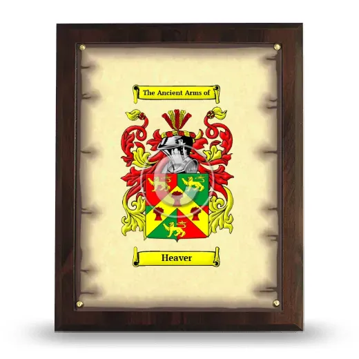 Heaver Coat of Arms Plaque