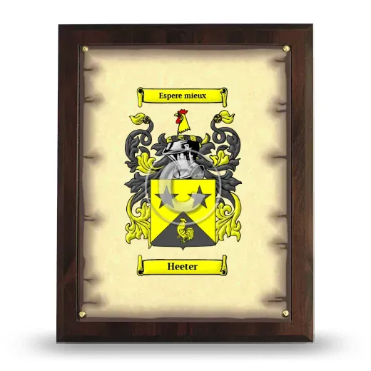 Heeter Coat of Arms Plaque