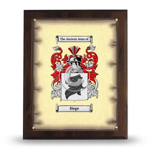 Hege Coat of Arms Plaque