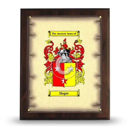 Heger Coat of Arms Plaque