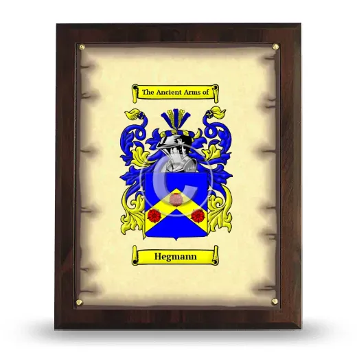 Hegmann Coat of Arms Plaque