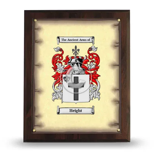 Height Coat of Arms Plaque