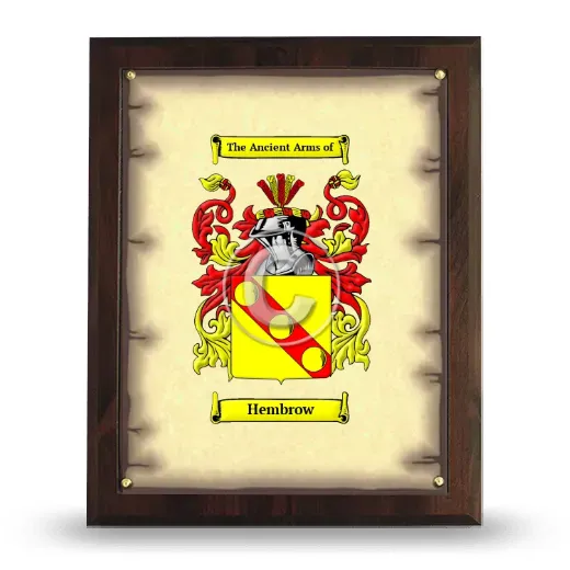 Hembrow Coat of Arms Plaque