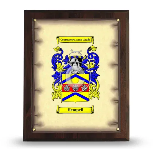 Hempell Coat of Arms Plaque