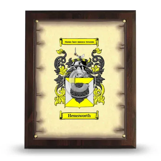 Hemsworth Coat of Arms Plaque