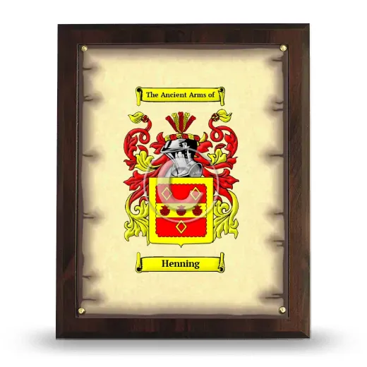 Henning Coat of Arms Plaque