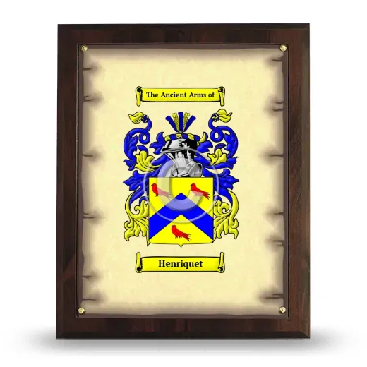 Henriquet Coat of Arms Plaque
