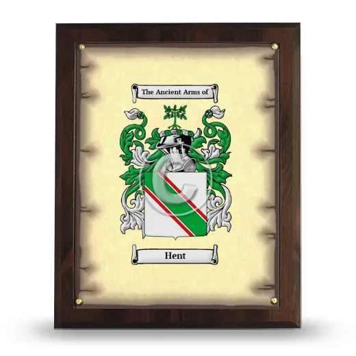 Hent Coat of Arms Plaque