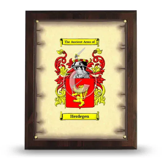 Herdegen Coat of Arms Plaque