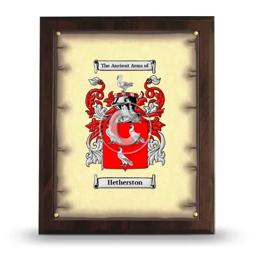 Hetherston Coat of Arms Plaque