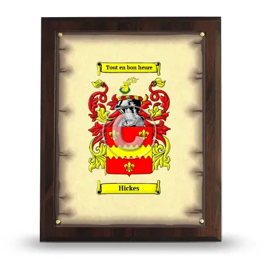 Hickes Coat of Arms Plaque