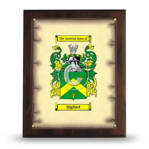 Higford Coat of Arms Plaque