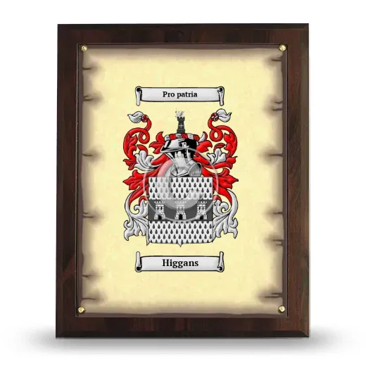 Higgans Coat of Arms Plaque
