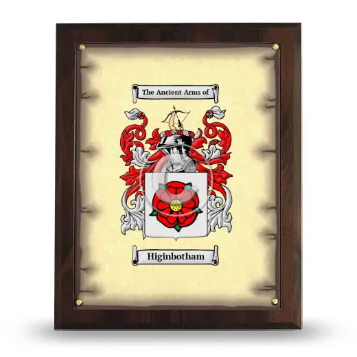 Higinbotham Coat of Arms Plaque