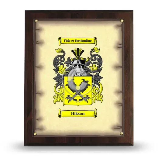 Hikson Coat of Arms Plaque