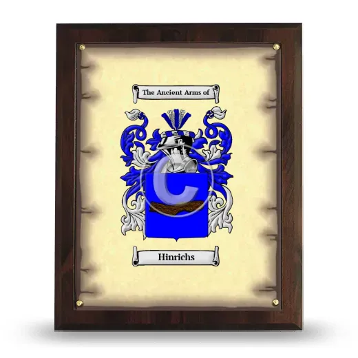 Hinrichs Coat of Arms Plaque