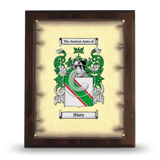 Hinty Coat of Arms Plaque