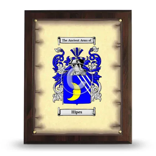 Hipes Coat of Arms Plaque