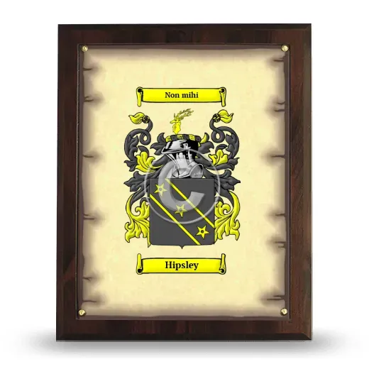 Hipsley Coat of Arms Plaque