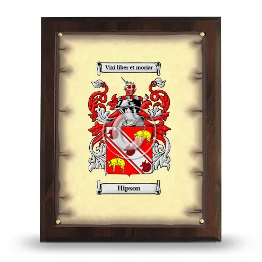 Hipson Coat of Arms Plaque