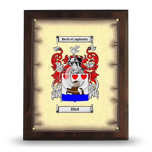 Hird Coat of Arms Plaque