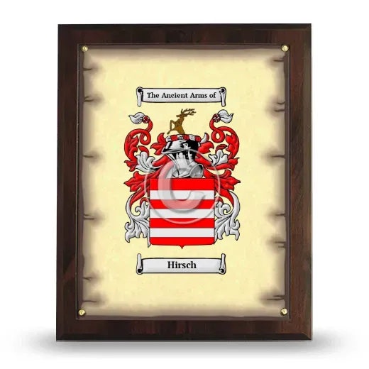 Hirsch Coat of Arms Plaque