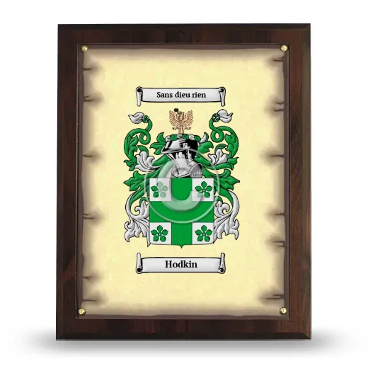 Hodkin Coat of Arms Plaque