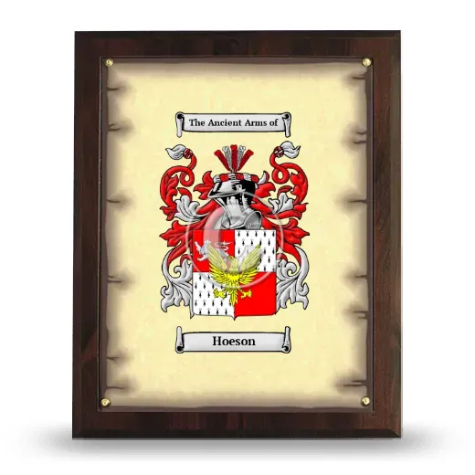 Hoeson Coat of Arms Plaque