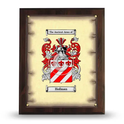 Hofman Coat of Arms Plaque